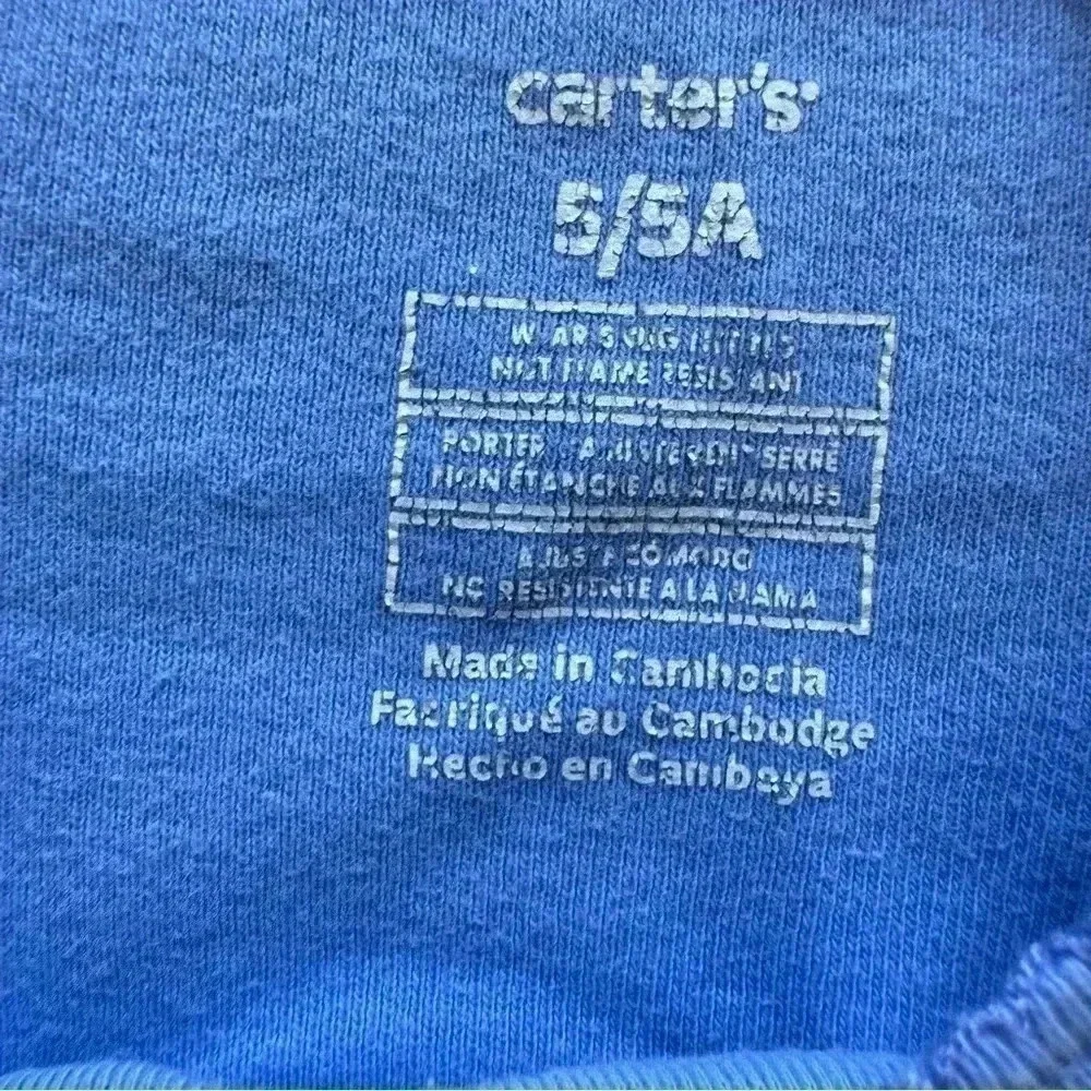 Carter’s Short Sleeves Cotton Snug Fit Girl Pajama Tops Bundle SZ 5T #2087
